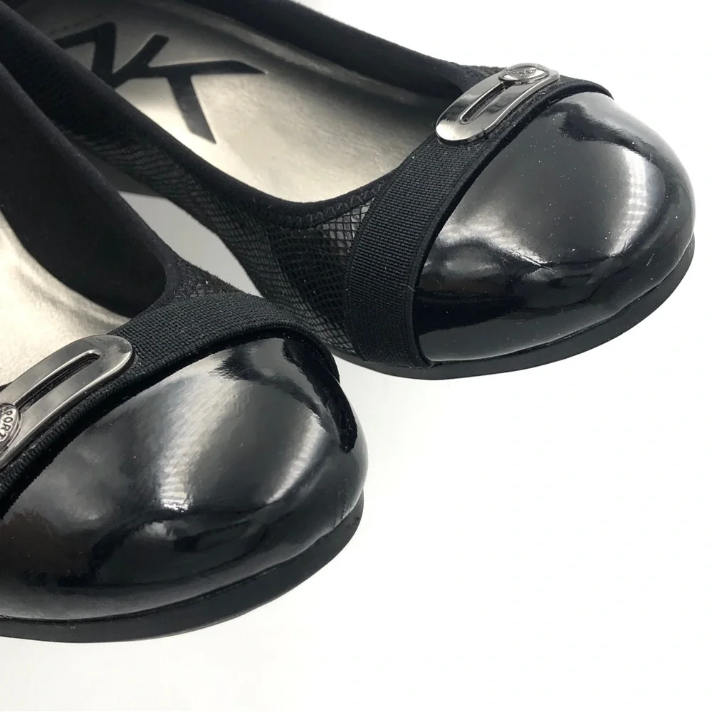 Anne Klein Patent Leather Slip On Wedges